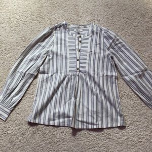 Madewell long sleeve, white w/ stripes, size: XS